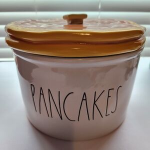 Rae Dunn White and Yellow Pancake Canister
